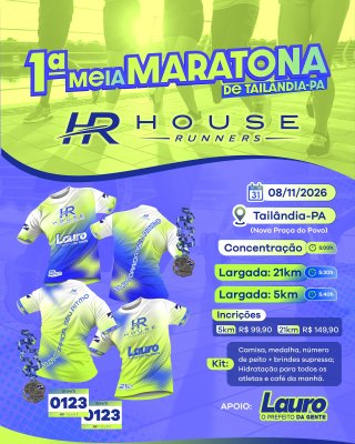 Cartaz de 1ª Meia Maratona House Runners De Tailândia 2026